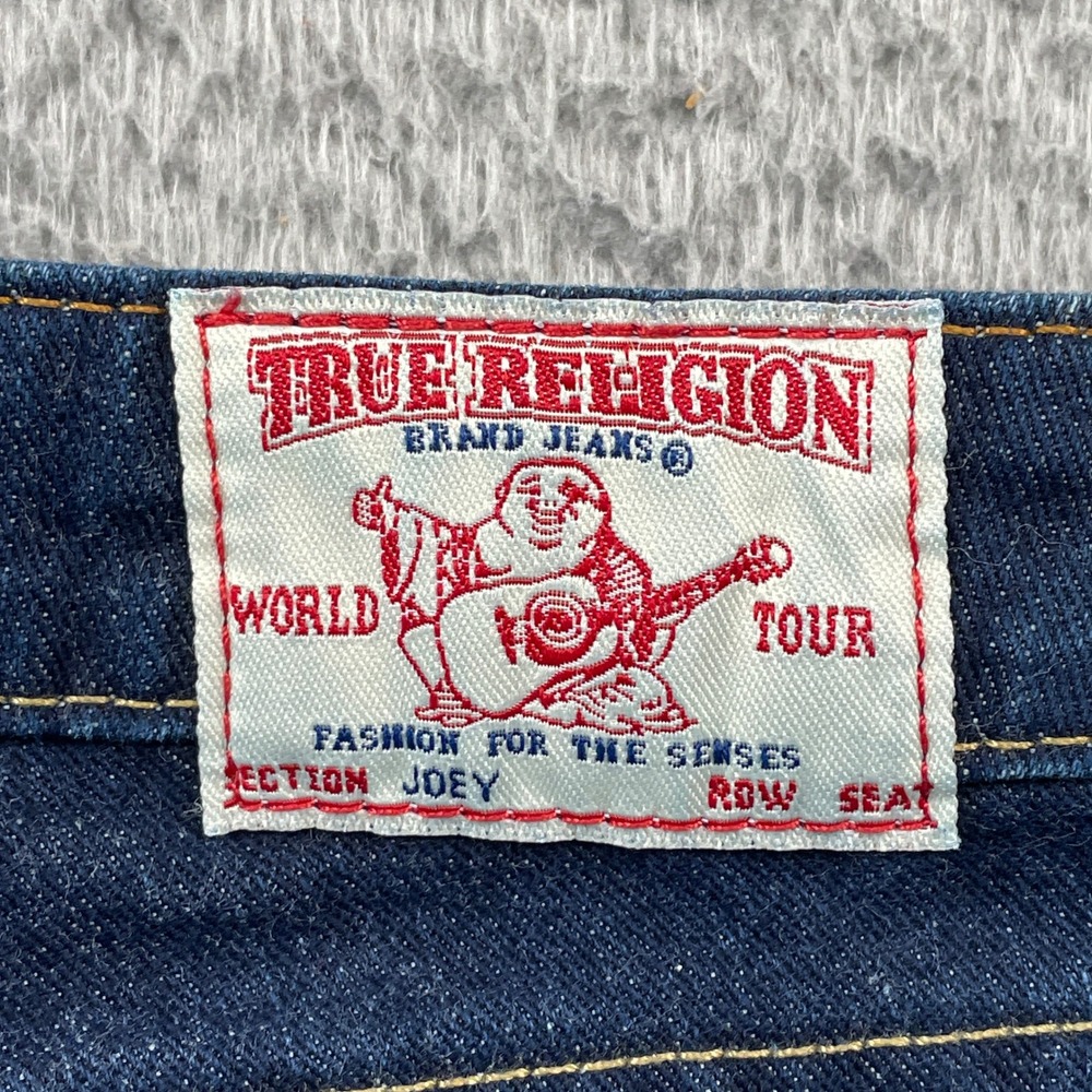 True Religion Jeans Womens 25 Blue Joey Flare Low Rise Horseshoe Pockets Denim - Picture 3 of 11